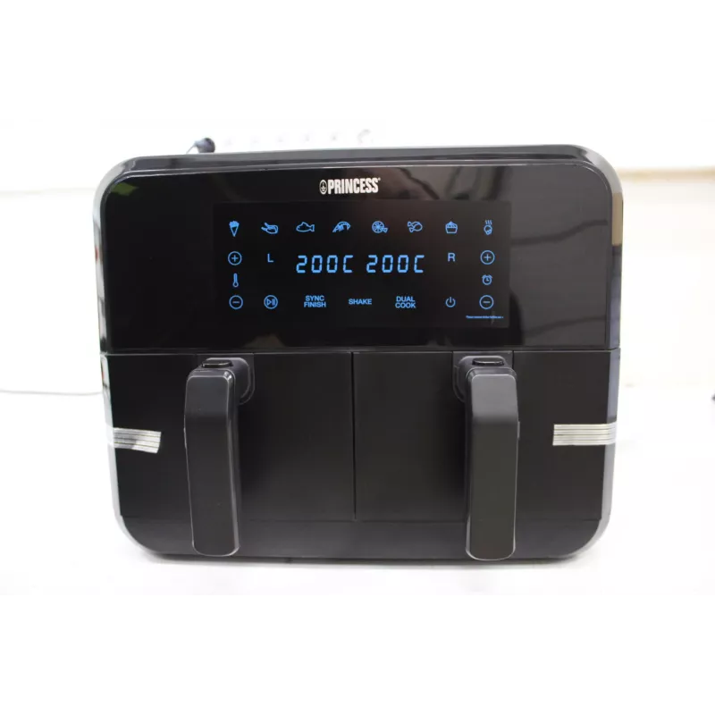 Princess Double Basket Airfryer 182068 | 2400 W | 8 L | Juoda | PAKAVIMO DEFEKTAS, ĮBRĖŽIMAI ANT KORPUSO
