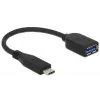 USB laidas DeLOCK USB 3.1 Gen 2 Type-C / Type-A 0,1 m juodas
