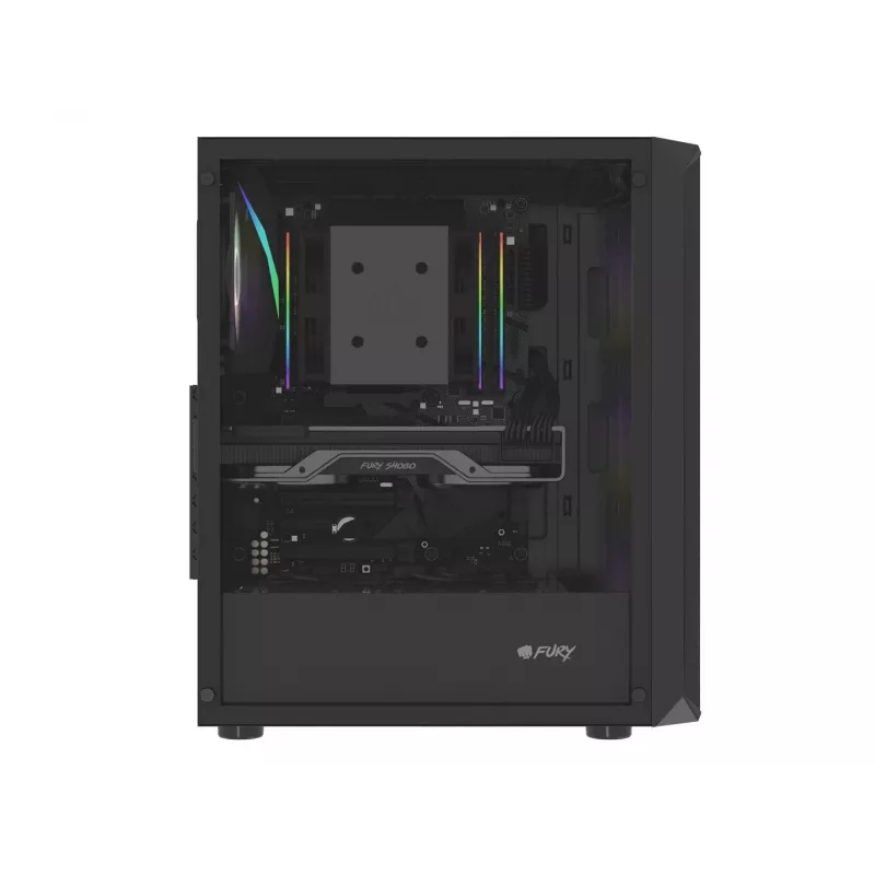 Korpusas Fury Shobo SH4F su RGB langu 4x ventiliatoriai MIDI kompiuteriui