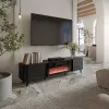 Stalius Cama Meble Volare 200 x 39 x 49 cm, juoda/san sebastian su židiniu