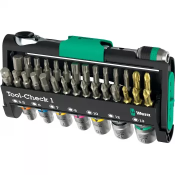 Wera Tool-Check 1 nerūdijantis plienas 1 reketo galvutė juoda žalia