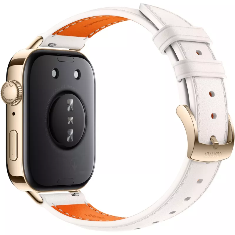 HUAWEI Watch Fit 3 (Solo-B19V), išmanusis laikrodis auksinis/baltas, odinis dirželis baltas