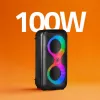 Nešiojamas muzikos centras MANTA SPK0401B100 Bluetooth garsiakalbis, 100 W didžiausia galia, FM radijas, karaokė, įmontuota baterija, X-BASS