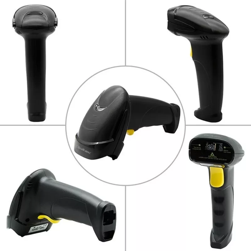 Rankinis 1D/2D laidinis brūkšninių kodų skaitytuvas QOLTEC 50853 – USB, ABS korpusas, 1,65 m laidas, 97×65×167 mm, 105 g