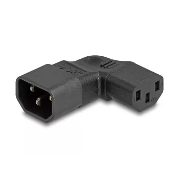 DeLOCK tinklo adapteris IEC 60320 C14 → C13 kištukinis lizdas 10 A 90° kairėn dešinėn juodas