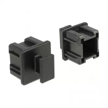 DeLOCK 64012 apsauginis kištukinis dangtelis 10 vnt. Juoda Polipropilenas
