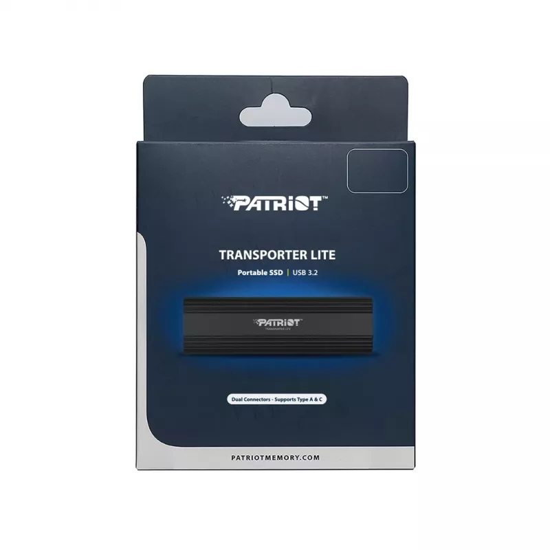Išorinis SSD PATRIOT TRANSPORTER Lite 1TB (USB 3.2 Gen 2, 1000 MB/s, aliuminis, USB-C)