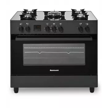 Laisvai pastatoma dujinė/elektrinė viryklė Ravanson KWGE-K90, 5 kaitvietės, 90 cm, orkaitė 105 L, jutiklinis valdymas