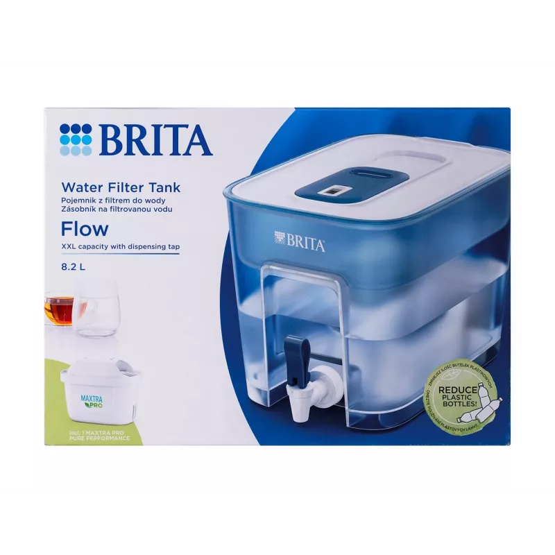 Vandens dozatorius su filtru BRITA FLOW MAXTRA PRO Pure Performance – 8,2 L, mėlynas, 220×214×304 mm
