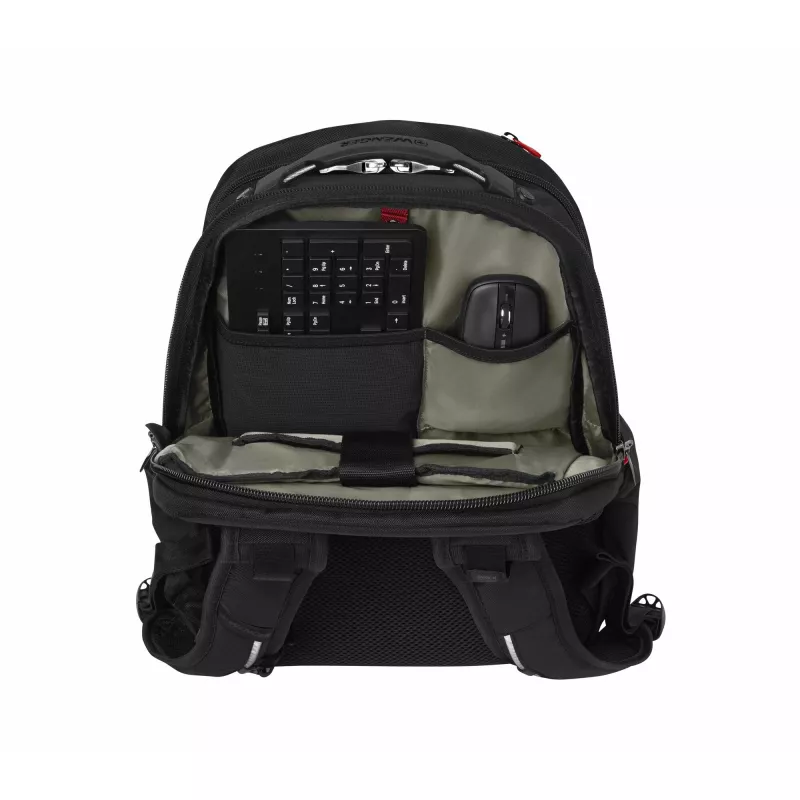 Kuprinė kasdieninė Wenger SwissGear Cosmic Black iš perdirbto poliesterio ir PVC, 17 inch