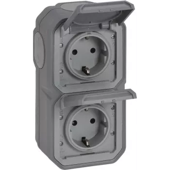 Legrand Plexo NEW APWG 069744L Schuko kištukinis lizdas IP44 pilkas 2-jų vietų vertikalus 5 (069744L)