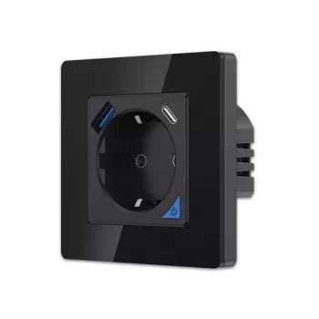 Sieninis kištukinių lizdų rinkinys Extralink Smart Life Pro 230V su 1x USB-A ir 1x USB-C