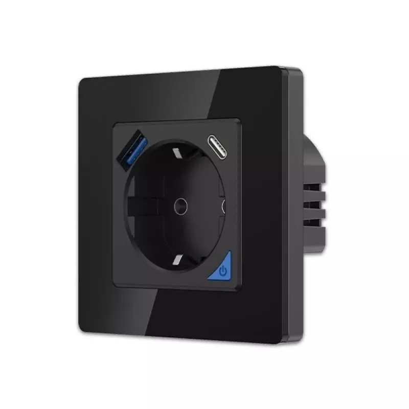 Sieninis kištukinių lizdų rinkinys Extralink Smart Life Pro 230V su 1x USB-A ir 1x USB-C