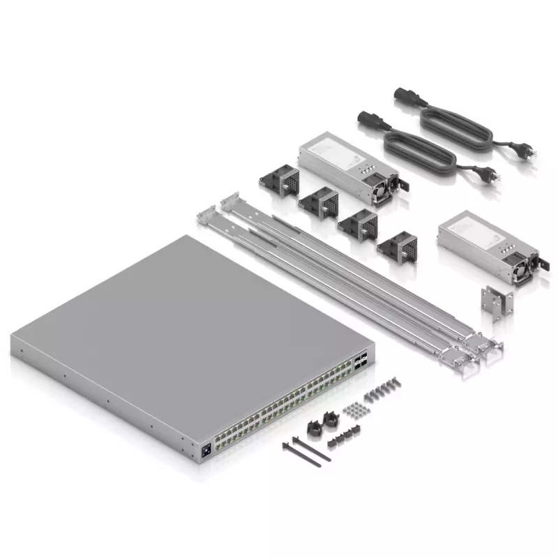 Ubiquiti ECS-48-POE (2150 W) ĮMONĖS KLASĖS 48 PŲ LAYER 3 ETHERLIGHTING POE+++ PERJUNGIKLIS, 10 GbE RJ45, 25G SFP28