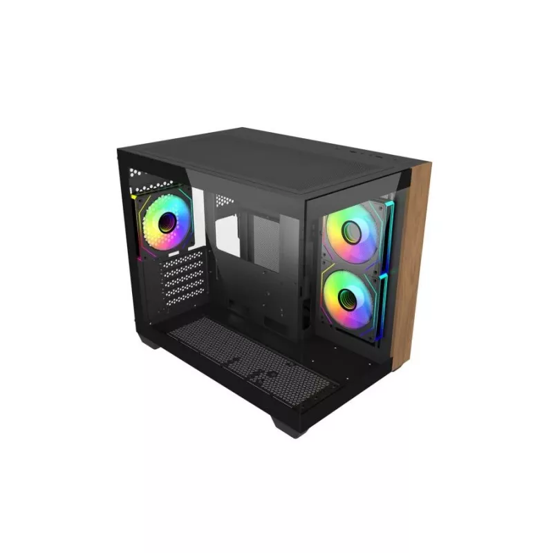 Korpusas Cooler Master Elite 481 Wood – dviejų kamerų mATX su natūralaus medžio dizainu ir dviem grūdinto stiklo plokštėmis