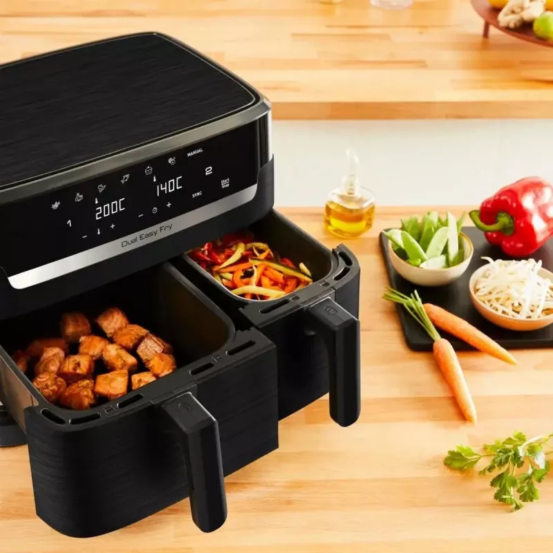 Karšto oro gruzdintuvė Tefal Easy Fry EY901N Double 8.3 L 2700 W Juoda