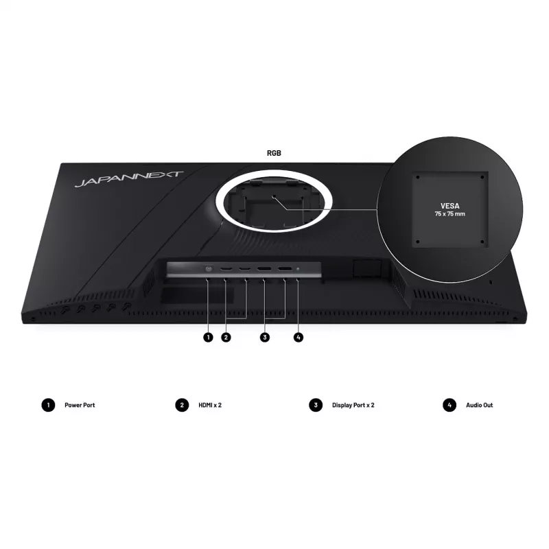Monitorius JAPANNEXT JN-I270WQHD300F-HSP 27 colių (68,6 cm) 2560x1440 Wide Quad HD LED pilkas