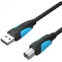USB 2.0 A–B laidas Vention VAS-A16-B500, 5 m, juodas, kištukas–kištukas, 480 Mbps