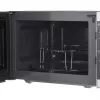 Kombinuota mikrobangų krosnelė Sharp YC-MG01E-S — 20 l, 800 W mikrobangos, 1000 W grilis, 5 galios lygiai, sukamasis valdiklis, 25,5 cm padėklas