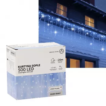Extralink Icicle Curtain, 500 L Cool White + Cool Flash, Ilgis 3 + 20 m