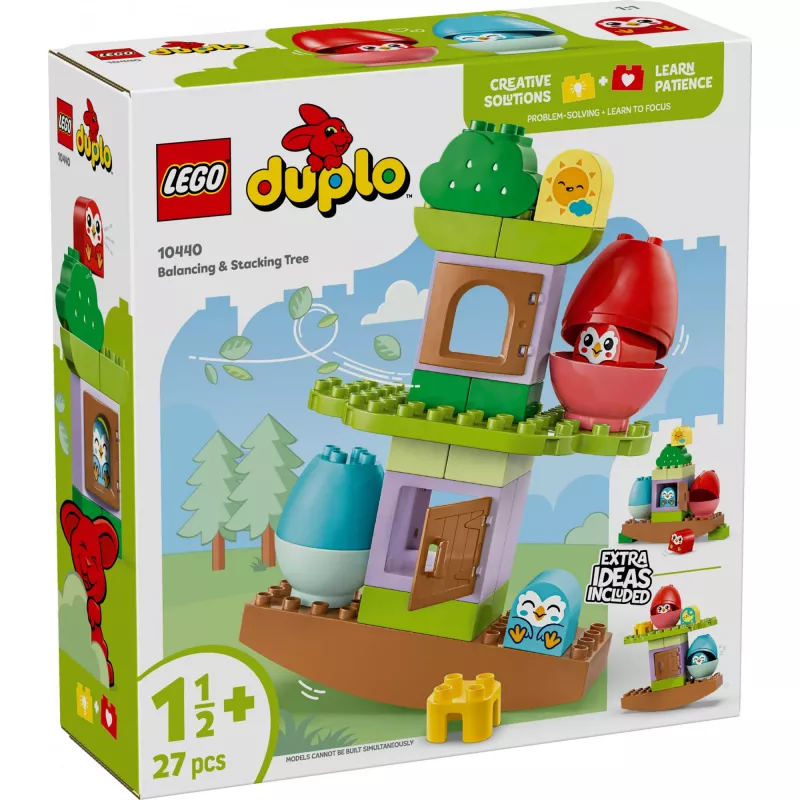 Konstruktorius LEGO DUPLO Balansuojantis ir rikiuojantis medis 10440 – 27 dalių, nuo 1,5 metų, dideli spalvoti blokeliai