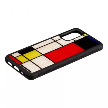 Apsauginis dėklas iKins Samsung Galaxy S20, juodas Mondrian dizainas