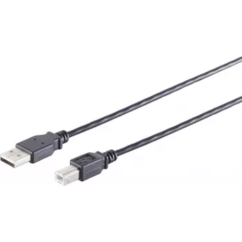 USB kabelis S/CONN 13-23005 USB 2.0 0,25 m USB A USB B Juodas