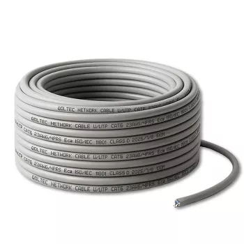 UTP patchcord kabelis CAT6 varis Cu 100 m pilkas – QOLTEC 54560