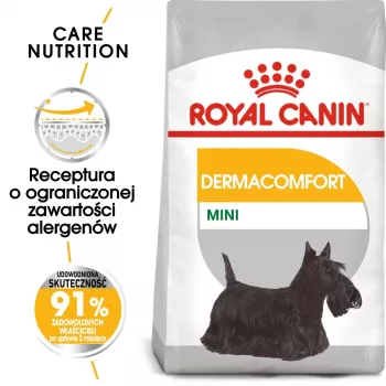 ROYAL CANIN Mini Dermacomfort - sausas ėdalas suaugusiems mažų veislių šunims su jautria oda, linkusia į dirginimą - 3kg