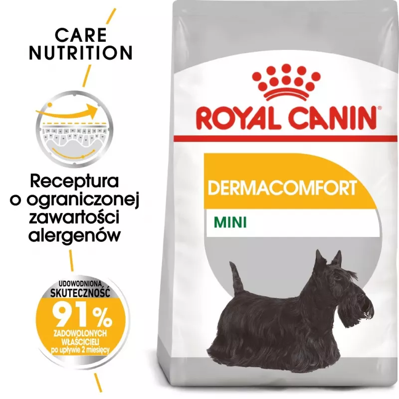ROYAL CANIN Mini Dermacomfort - sausas ėdalas suaugusiems mažų veislių šunims su jautria oda, linkusia į dirginimą - 3kg