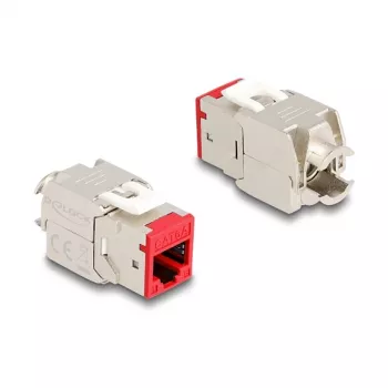 DeLOCK 88115 plokščias RJ-45 keystone modulis, raudonas, 10 vnt.