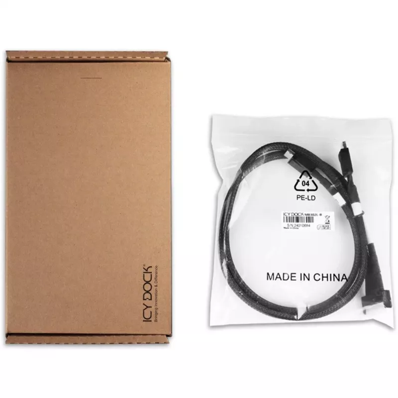 Drive konverterio laikiklis icybox MCIO 8i 74 kontaktų SFF-TA-1016 į 2× OCuLink 42 kontaktų 4i MB302L-B