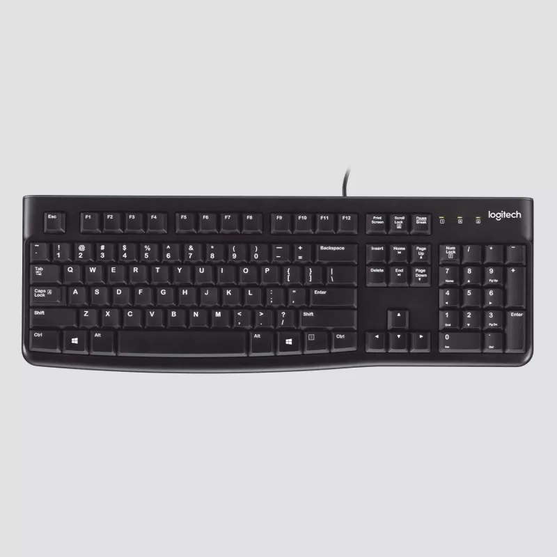 Logitech K120 USB klaviatūra, Šveicarijos raskladė, juoda (920-002504)