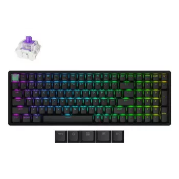 Mechaninė klaviatūra Keychron K4 HE su Gateron Double-Rail Magnetic Nebula jungikliais, belaidė, juoda, US išdėstymas