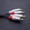 Qoltec 52338 audio kabelis 2 x RCA (kištukas) / 2 x RCA (kištukas), 3 m, juodas