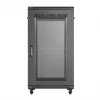 19 colių stelažo spinta LANBERG FF01-6022-23B, 22U, 600×1000 mm, juoda, perforuotos durelės