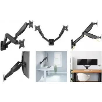Logilink tvirtinimo komplektas 2 LCD/plazmos konsolėms (dujinė spyruoklė) - plastikas, aliuminis, plienas - juoda - ekrano dydis: 43,2-81,3 cm (17-32 inch) - sieninis laikiklis BP0146