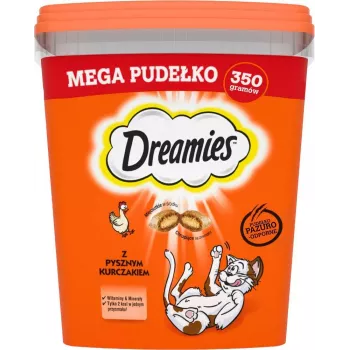 Dreamies mišrūs skoniai su vištiena ir sūriu 350 g – traškūs mėsos skanėstai suaugusioms katėms