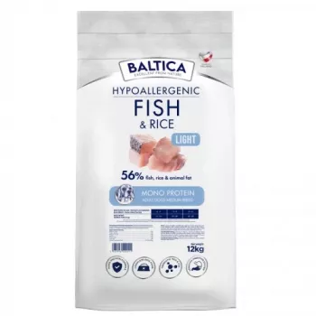 BALTICA Nutraceutic Hypoalerginė Light M Žuvis su ryžiais - sausas šunų ėdalas - 12kg