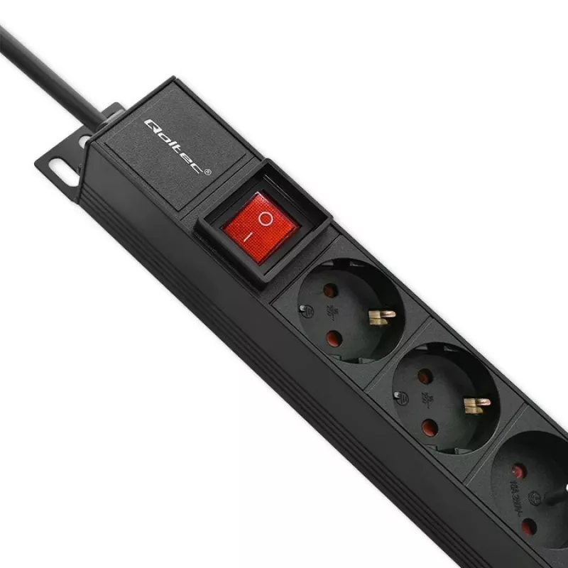 Qoltec aliumininis PDS stovo montavimui | 16A | 16 x Schuko | Vertikalus | 1,8 m