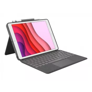 Klaviatūrinis dėklas Logitech Combo Touch QWERTZ vokiškas Smart Connector Graphite