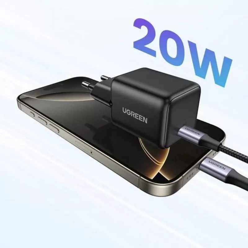 UGREEN X512 20W GAN 1x USB-C tinklo įkroviklis - juodas
