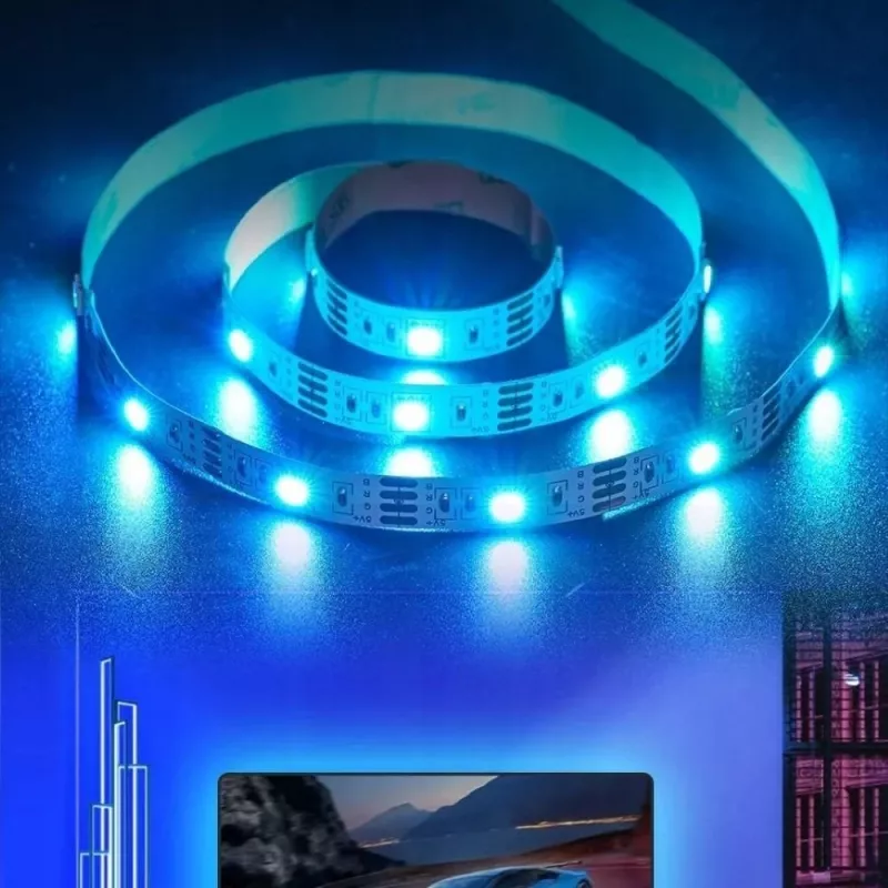 LED juosta Vention PAAWJ RGB 5 m USB 5V su IR nuotolinio valdymo pulteliu, dvipusės juostos montavimas