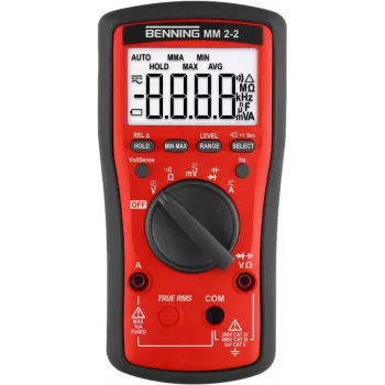 Benning MM 2-2 rankinis multimetras, skaitmeninis, CAT II 1000 V, CAT III 600 V, CAT IV 300 V, rodmuo: 6000 skaitmenų (044692)
