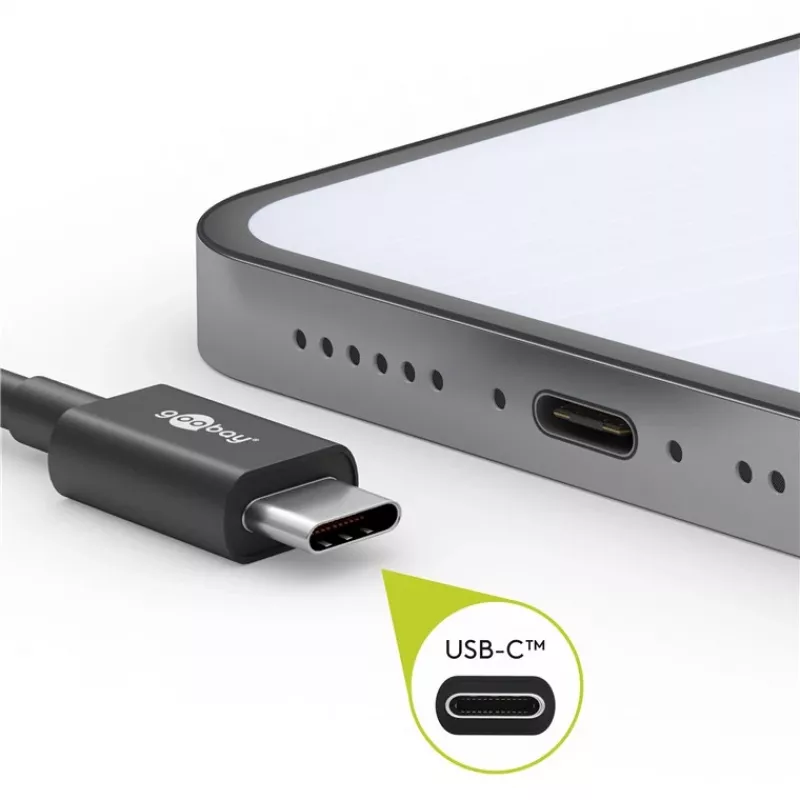 Goobay 51243 USB laidas 2 m USB 2.0 USB C juodas (51243)