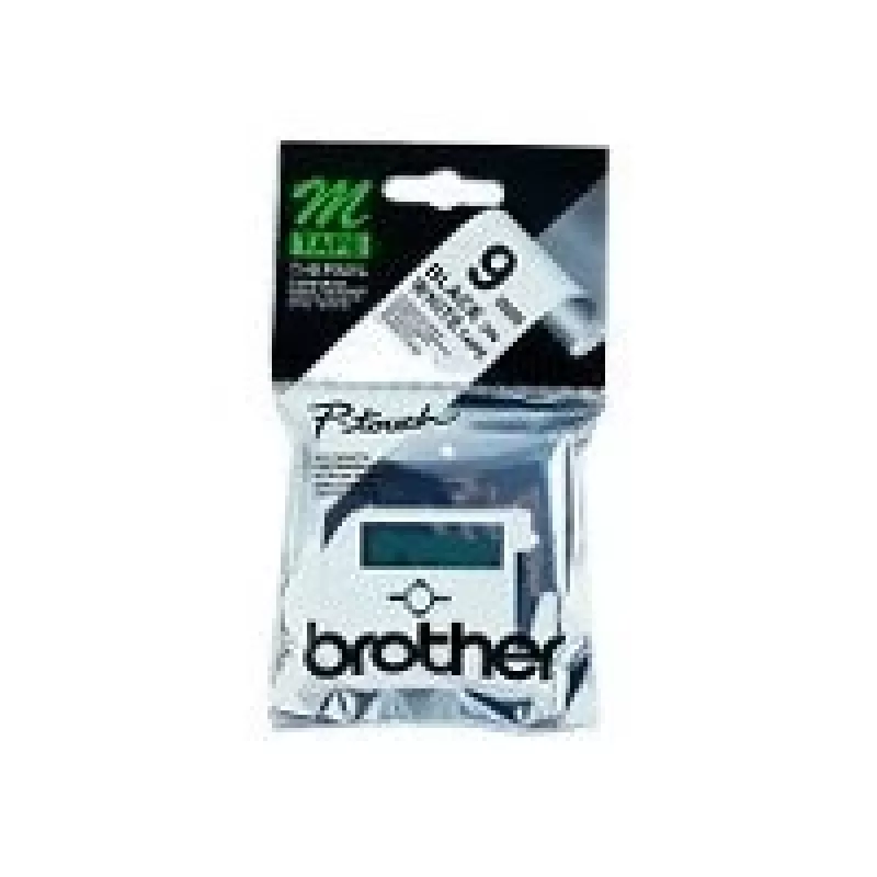 Brother M-K221SBZ plastikinė žymeklių juosta, 9 mm x 4 m, juoda ant baltos