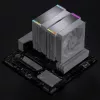 Jonsbo HX6280 CPU aušintuvas, PWM, RGB – 130 mm, baltas