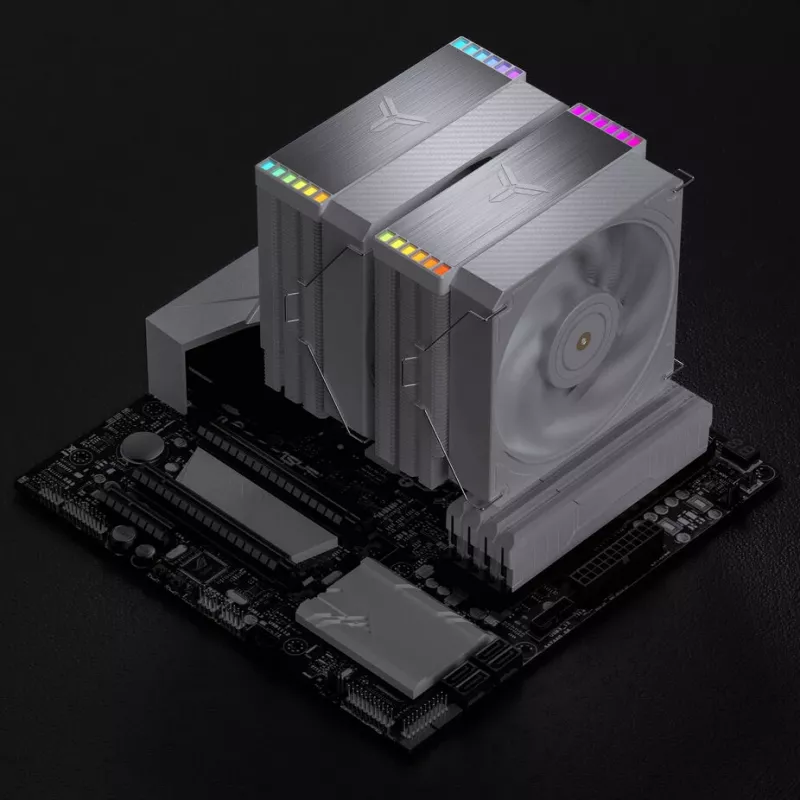 Jonsbo HX6280 CPU aušintuvas, PWM, RGB – 130 mm, baltas