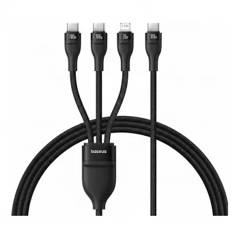 USB-A 3-in-1 įkrovimo laidas Baseus Rapid Series 100W 1,5 m juodas