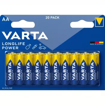 Vienkartinė baterija Varta High Energy AA 20 vnt. pakuotė